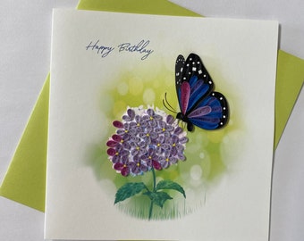 Carte de joyeux anniversaire, carte de voeux quilling, carte de voeux faite main, cartes quilling, cartes quilling, carte de voeux