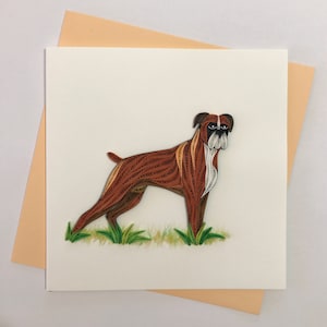 Boxer Dog Quilling Greeting Card, Quilling Cards, Birthday Cards, Greeting Cards, Handmade Greeting Card, Handmade Card