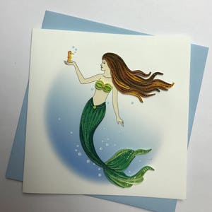 Sirène Quilling Carte de vœux