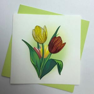 Tulipe Quilling Carte de vœux