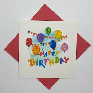 Biglietto di auguri Quilling di buon compleanno, biglietto di auguri fatto a mano, biglietti quilling, biglietti quilled, quilling, biglietto fatto a mano