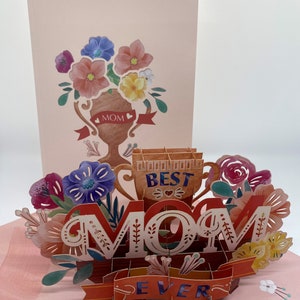 Beste Mama Karte, Pop Up Karte, 3-D Pop Up Karte, Popup Karte, 3D Popup Karte, Poppin Papier, Grußkarte, Papier Popup Karte, Grußkarte