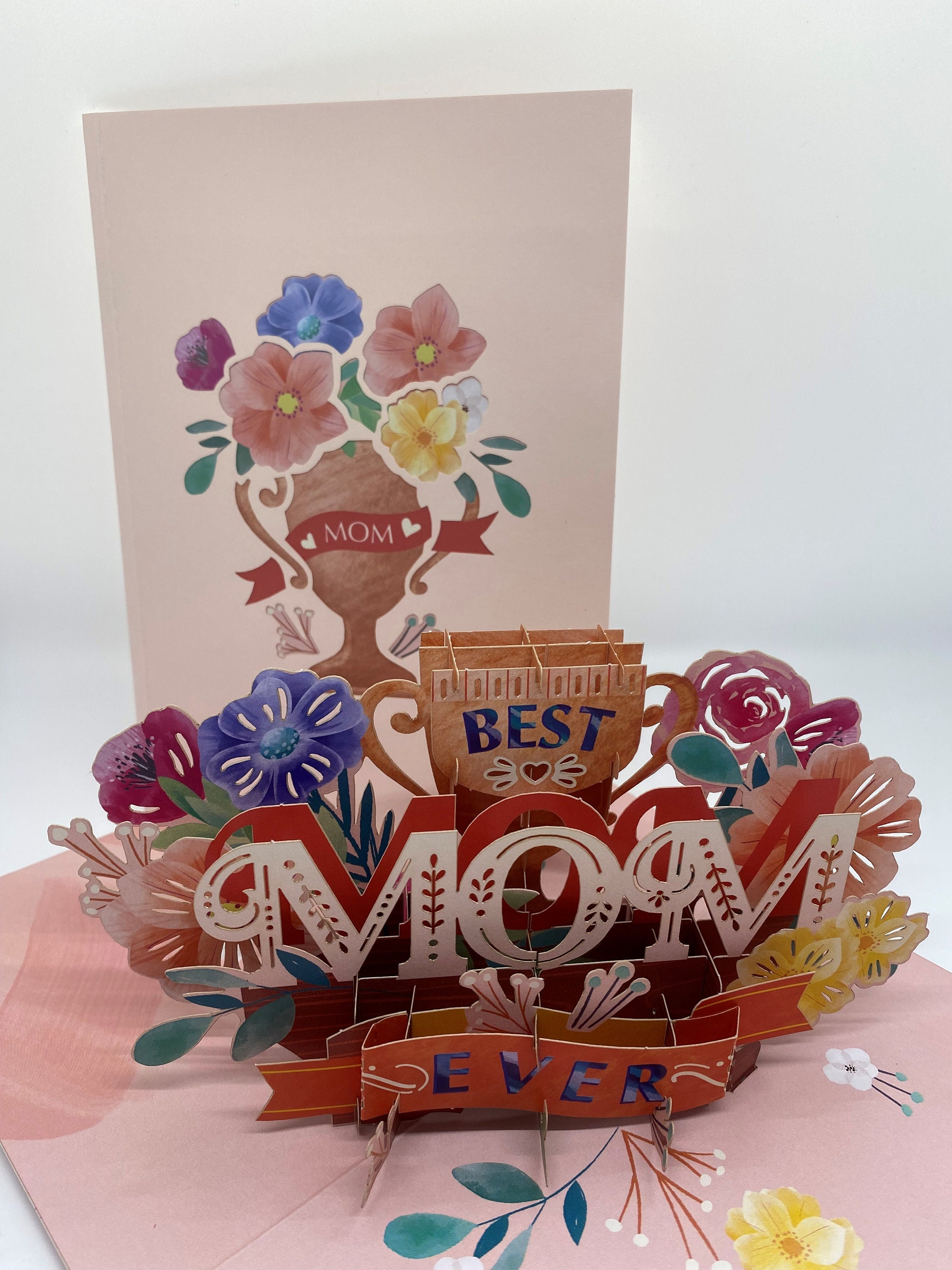 Best Mom Card Pop up Card 3-d Pop up Card Popup Card 3d - Etsy