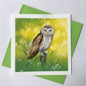 Scheune Eule Quilling Grußkarte, handgemachte Grußkarte, Quilling Karten, gesteppte Karten, Quilling, handgemachte Karte