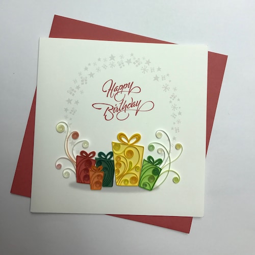 Happy Birthday Quilling Greeting Card Etsy