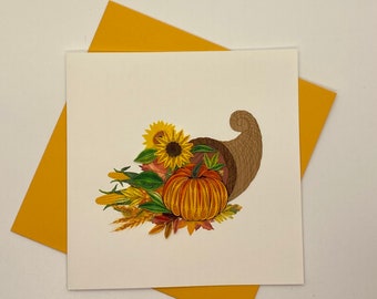 Autumn Quilling Greeting Card, handmade greeting card, quilling cards, quilled cards,