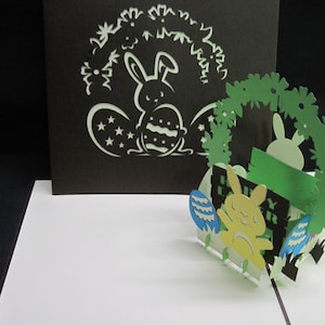 3D carte pop-up de Pâques, carte de Pâques, Pâques carte de voeux, carte de Pâques popup, unique carte de Pâques
