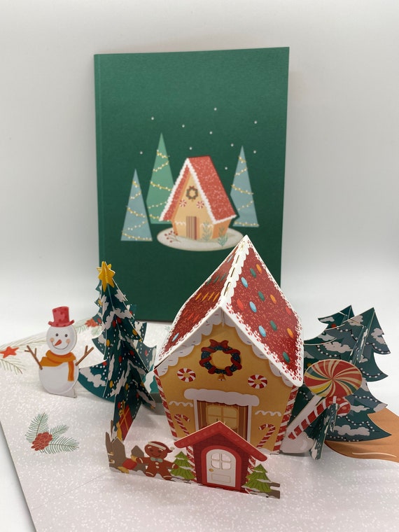 Carte de Noël, carte pop-up, carte pop-up 3D, carte popup, carte popup 3D,  papier poppin, carte de vœux, carte popup papier, carte de vœux