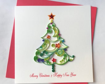 Christmas Card, Quilling Greeting Card, handmade greeting card, quilling cards, quilled cards, Greeting Card, Christmas Card