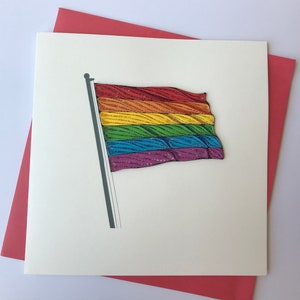 Rainbow Flag, LGBT Quilling Greeting Card, handmade greeting card, quilling cards, quilled cards