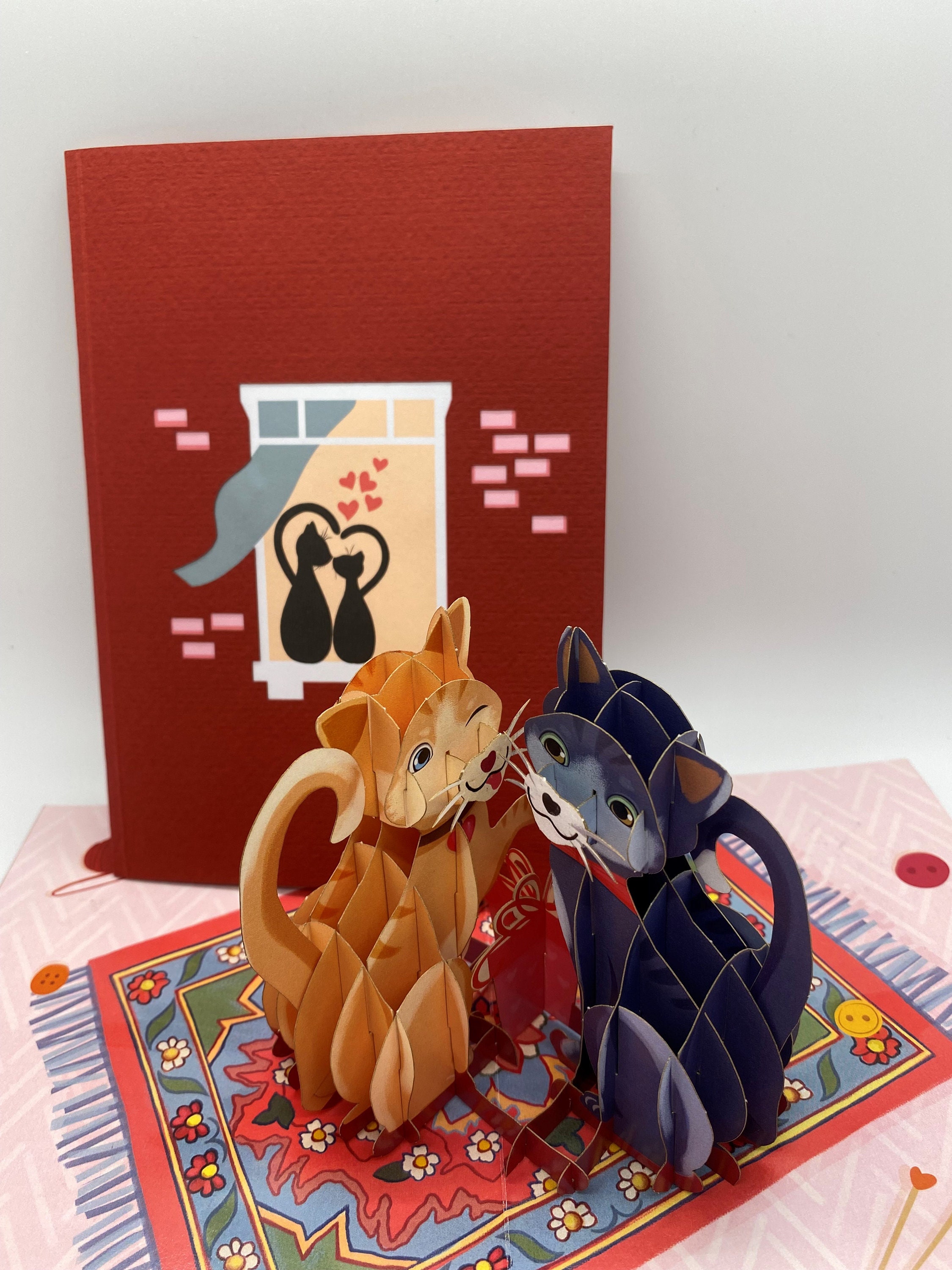 Love Cats Card Pop up Card 3d Pop up Card Popup Card 3d Etsy Australia