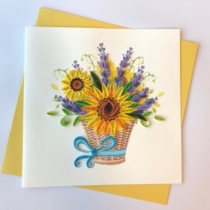 Blumenkarte, Quilling Grußkarte, handgemachte Grußkarte, Quilling-Karten, quilled Karten, Greeting Card