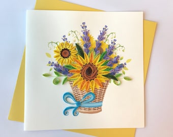 Flower Card, Quilling Greeting Card, handmade greeting card, quilling cards, quilled cards, Greeting Card