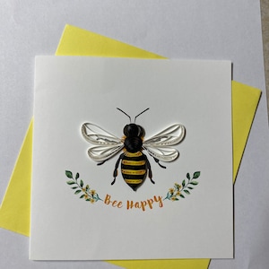 Carte d'abeille, carte de voeux quilling, carte de voeux faite main, cartes quilling, cartes quilling, carte de voeux