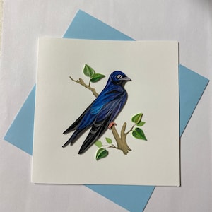 Purple Martin Quilling Greeting Card, Quilling Cards, Birthday Cards, Greeting Cards, Handmade Greeting Card, Handmade Card