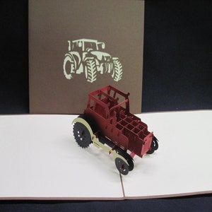 Tarjeta emergente 3-d Tractor, tarjeta emergente, tarjeta 3D