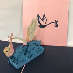 Baby-Mädchen-Karte, neue Baby-Karte, 3-d Pop-up-Pop-up-Karte, 3d Popup Karte, poppin Papier, Karte, Grußkarte, Papier Popup Karte, Grußkarte
