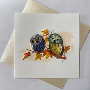 Eulen Karte, Quilling Grußkarte, handgemachte Grußkarte, Quilling Karten, quilled Karten, Greeting Card