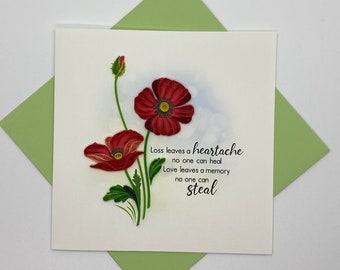 Sympathy Quilling Greeting Card, handmade greeting card, quilling cards, quilled cards, Quilling, Handmade Card