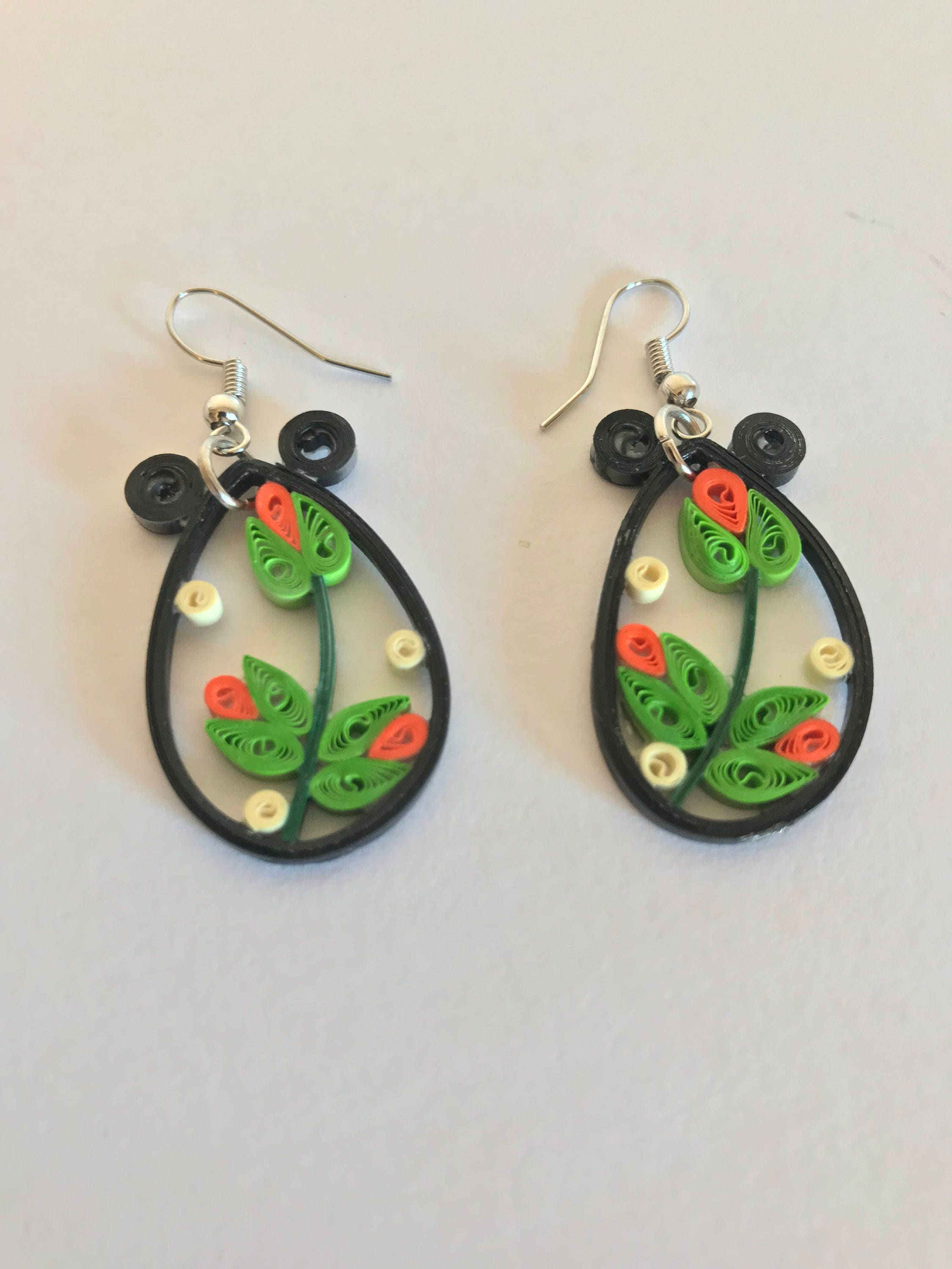 paper quilling earrings | Honey's Quilling