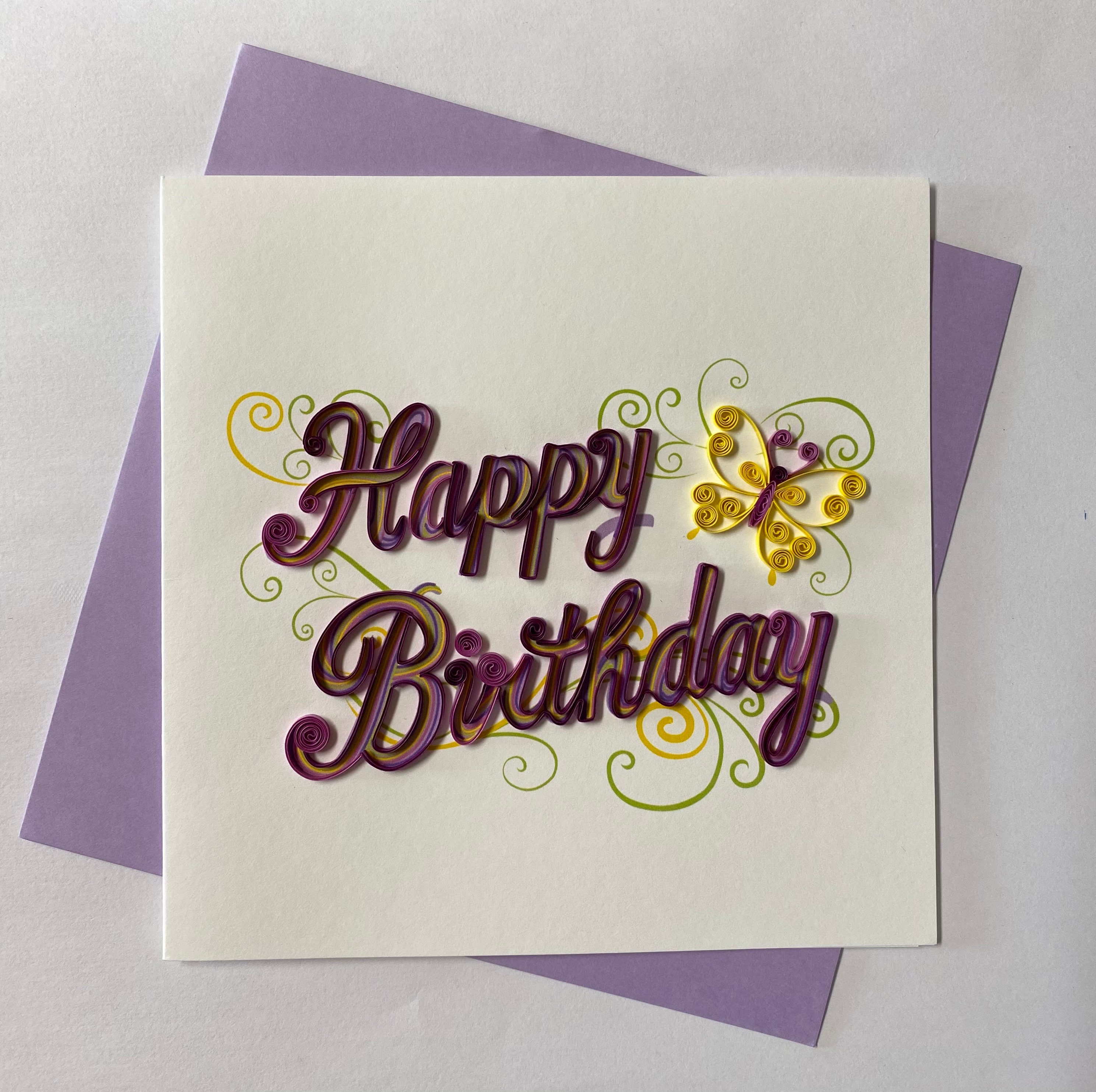 Happy Birthday Card Quilling Greeting Card Handmade Greeting