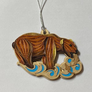 Bear ornament, handmade ornament, quilling, quilled ornament, handmade ornament, handmade gift, Christmas ornament