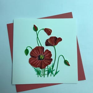 Cartão Quilling de flor de papoula