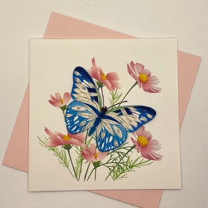 Carte de voeux papillon quilling, carte de voeux faite main, cartes quilling, cartes quilling,