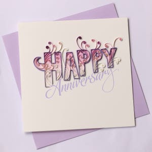 Anniversary Quilling Greeting Card, Quilling Cards, Birthday Cards, Greeting Cards, Handmade Greeting Card, Handmade Card