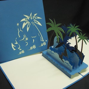 3-D Beach Pop-Up Card