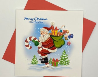 Christmas Quilling Greeting Card, handmade greeting card, quilling cards, quilled cards,