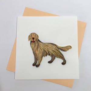 Golden Retriever, Dog Quilling Greeting Card, Quilling Cards, Birthday Cards, Greeting Cards, Handmade Greeting Card, Handmade Card