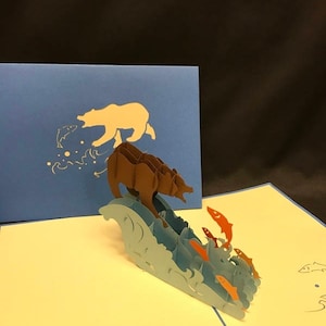 Carte pop-up 3D ours, Carte pop-up 3D, Carte d'anniversaire 3D, Carte popup, Carte de voeux, Carte popup 3D, Carte de voeux popup 3D, PoppinPaper