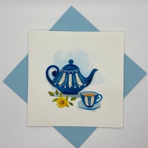 Carte de vœux Quilling au thé, carte de vœux faite à la main, cartes de courtepointe, cartes matelassées, Quilling, carte faite à la main