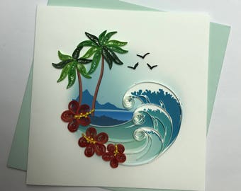 Tropical Quilling Greeting Card