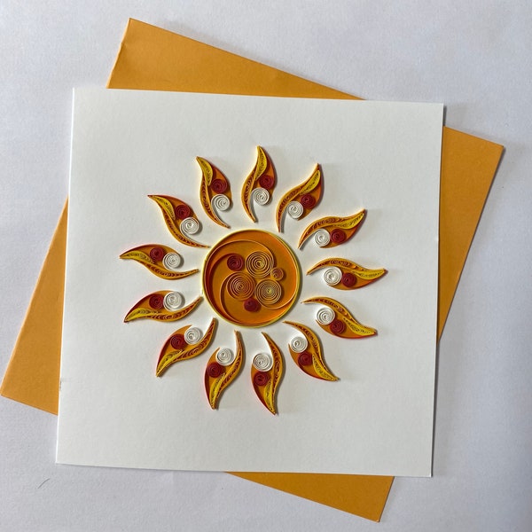 Sun Card, Quilling Greeting Card, handmade greeting card, quilling cards, quilled cards, Greeting Card