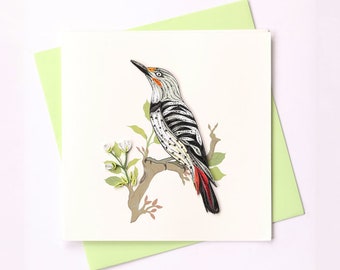 Northern Flicker Quilling Greeting Card, handmade greeting card, quilling cards, quilled cards, Quilling, Handmade Card