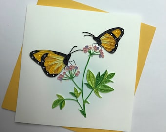 Carte de vœux butterfly quilling
