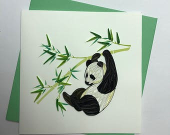 Panda Quilling Greeting Card