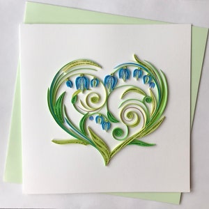 Carte piquante coeur, carte de voeux quilling, carte de voeux faite main, cartes quilling, cartes piquantes, carte de voeux