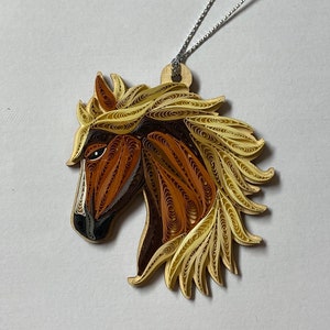 Horse ornament, handmade ornament, quilling, quilled ornament, handmade ornament, handmade gift, Christmas ornament