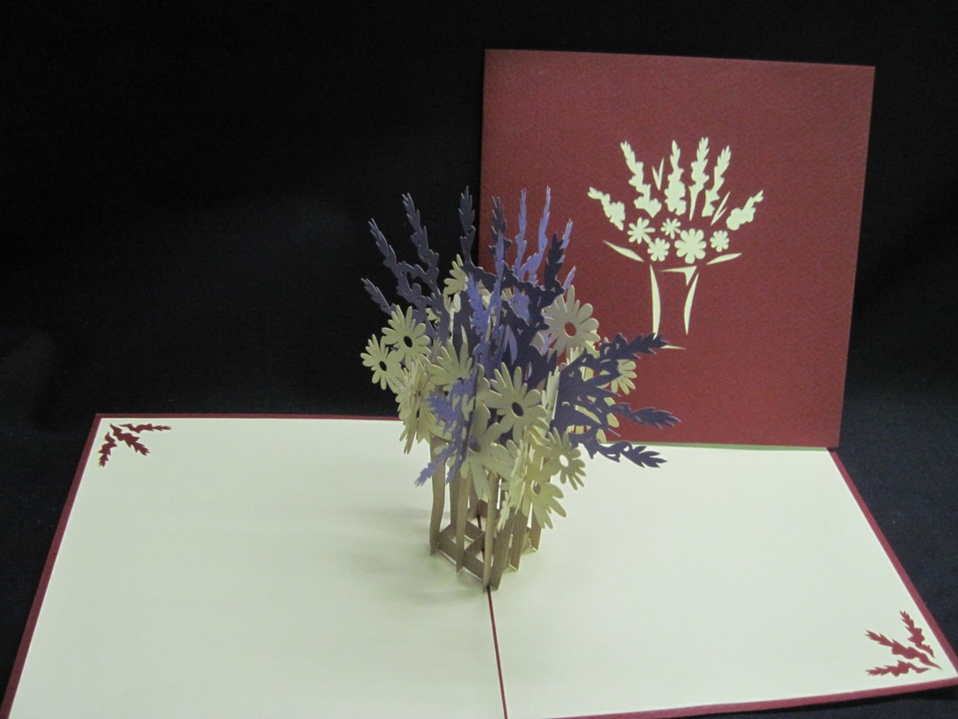 Flower 3-d Pop up Card, 3-D Pop up Card, 3D Birthday Card, Popup Card ...