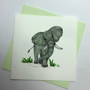 Carte de voeux quilling éléphant