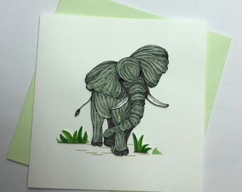 Elephant Quilling Greeting Card