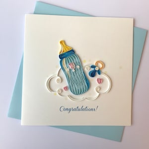 Baby Boy Quilling-Grußkarte, handgemachte Grußkarte, quilling-Glückwunschkarten, Quilling Karten