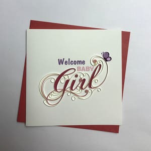Tarjeta de felicitación con técnica de filigrana para niña