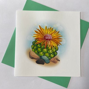 Cartão de cacto, cartão de quilling, cartão de felicitações feito à mão, cartões de quilling, cartões de quilling, cartão de felicitações