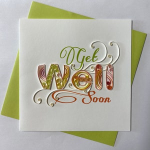 Ottieni bene, Quilling Biglietto d'Auguri, biglietto di auguri fatto a mano, biglietti da regalo, biglietti d'oca, biglietto d'auguri
