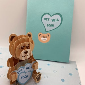Get Well Card, pop up card, 3-d pop up card, popup card, 3d popup card, poppin paper, greeting card,  paper popup card, greeting card