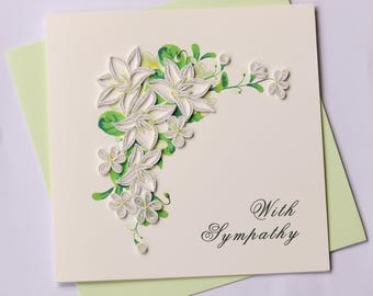 Sympathy Quilling Greeting Card, Quilling Cards, Birthday Cards, Greeting Cards, Handmade Greeting Card, Handmade Card